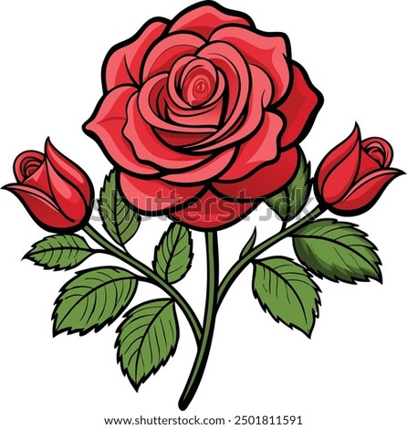 Vector drawing of Rose flower
