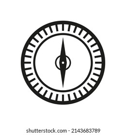 Vector drawing of a round compass. Travel compass icon, flat style