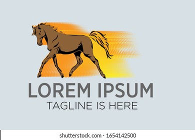 Vector drawing of a running horse. For logo design