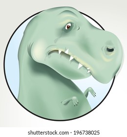 Vector Drawing of a Sad T-Rex with Little Arms/ Sad T Rex/ Easy to edit layers, Meshes and transparencies used, Easy to edit groups, rest of T Rex available behind masked layer, Legs tail standing etc