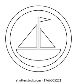 Vector drawing of a sailing ship, sailboat