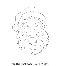Vector drawing of Santa Claus outline. Christmas illustration vector.