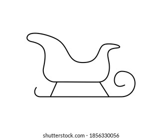 Vector drawing of Santa sleigh with lines on a light background.