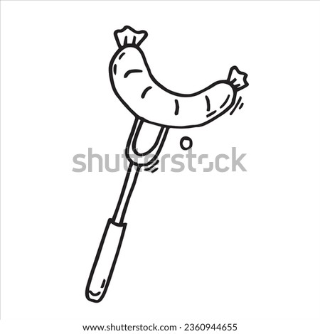 vector drawing of a sausage in doodle style on the Octoberfest theme. cute simple drawings with beer, sausages, beer festival in October