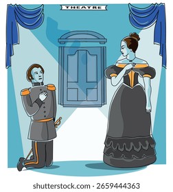 Escena de dibujo de Vector de la ópera rusa