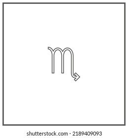 Vektorgrafik-Skorpio-Zodiac-Zeichen, Kontur-Farbe graue flache Stilrichtung