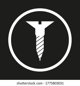 Vector. Icono de tornillo. Estilo plano