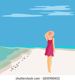 vector drawing of the sea, ocean, azure