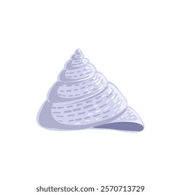 vector drawing sea shell, marine gastropod mollusk isolated at white background, hand drawn illustration