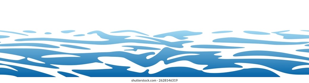 Vector que dibuja las olas del mar, borde inconsútil, aislado en el fondo blanco