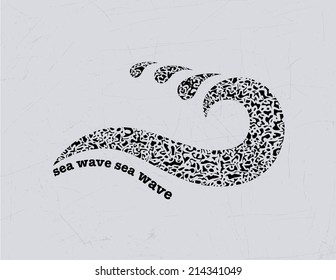 Vector drawing of sea waves. Symbol of sea waves. Logo template.