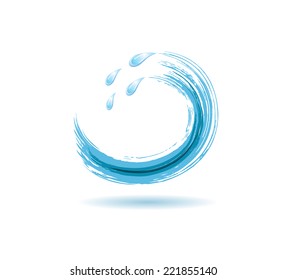 Vector drawing of sea waves. Symbol of sea waves. Logo template.