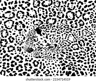 Vector drawing of a Seamless background Jaguar