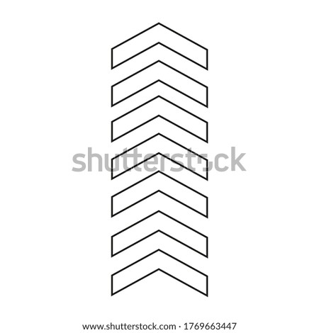 Vector drawing sector arrow, contour flat style