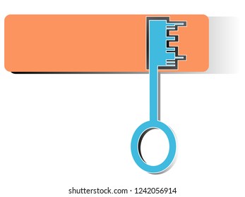 vector drawing from a series of infographics in this style with the image of a key inserted into a cell, can be used to decorate presentations, pages, websites