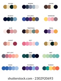 Vector drawing. Set of color palettes