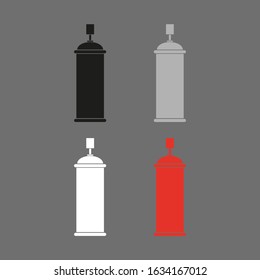 Vector drawing set cylinders with paint flat style