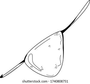 Vector drawing of shackles with a chain and a weight at the en