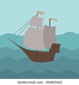 vector drawing of the ship 