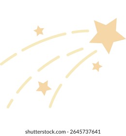 Vector drawing of shooting stars with trails. Perfect for transparent backgrounds, astronomical designs, space themes, or cosmic illustrations.