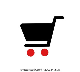 vector drawing, shopping cart logo illustration