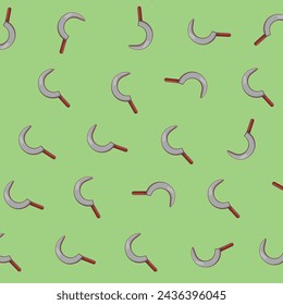 Vector drawing of a Sickle pattern isolated on a white background accompanied by an illustration