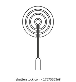 Icono de onda de señal. Onda vectorial, contorno
