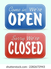 Vector drawing Signs open closed