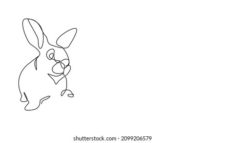 vector drawing of a silhouette of a Chinese rabbit in 2023, a simple hand-drawn Asian element for a poster, brochure, banner, calendar, illustration isolated on a white background