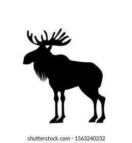 vector drawing silhouette ink moose