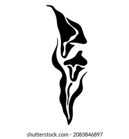 Vektorgrafik der Silhouette von Lilienblume mit Blättern im Jugendstil einzeln auf weißem Hintergrund. nützlich für Druck, Dekoration, Ornamente, Logos, Grafik, Webdesign, Floristen, Blumensalons