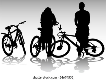 Siluetas de dibujo vectorial en quietud