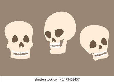 Vector drawing of silhouettes of skulls for the Mexican holiday "Day of the Dead" in cartoon style.