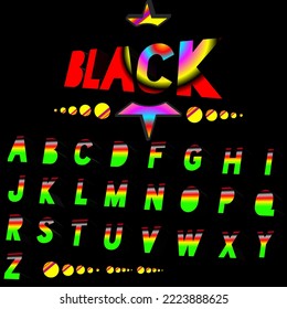 vector drawing simple and attractive alphabet.colorful abstract fonts