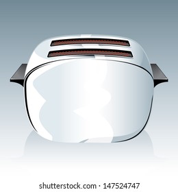 Vector drawing of a simple Toaster/Toaster/Easy to edit vector file of a simple electric toaster, easy to edit, gradients used, NO MESHES, easy to edit layers, isolated object. similar file with toast