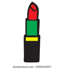 vector drawing of single red lipstick