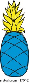 Vector drawing sketch of colored fruit in cartoon style. You can use it as a logo, image, illustration, or icon for printing, books, magazines, web design, clothing, stickers, or posters