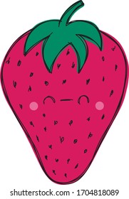 Vector drawing sketch of colored fruit with a face and emotions. You can use it as a logo, image, illustration, or icon for printing, books, magazines, web design, clothing, stickers, or posters