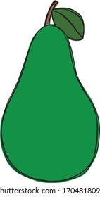 Dibujo vectorial de frutas coloreadas al estilo de las caricaturas. Puede usarlo como logotipo, imagen, ilustración o icono para imprimir, libros, revistas, diseño web, ropa, pegatinas o carteles