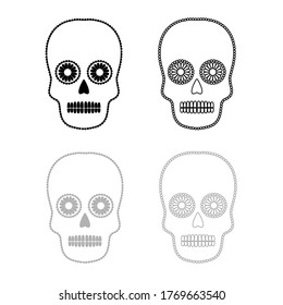 Vector drawing skull mask color gray and black