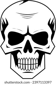 Vector drawing skull skeleton face