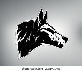 cráneo de dibujo vectorial de un lobo. logotipo de cabeza de lobo