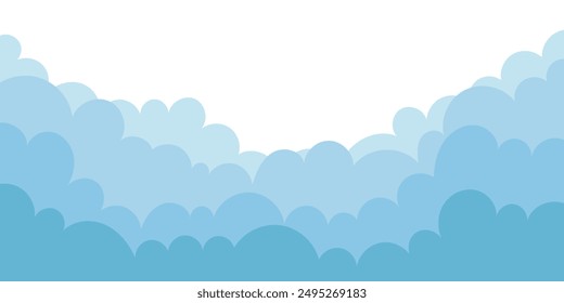 Dibujo de Vector del cielo con las nubes, ilustración de dibujos animados, fondo natural