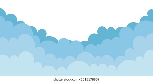 Dibujo de Vector con nubes, ilustración de dibujos animados, fondo natural