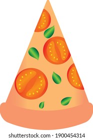 vector drawing of a slice of pizza on a white background