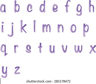 vector drawing small letters a to z design