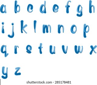 vector drawing small letters a to z design