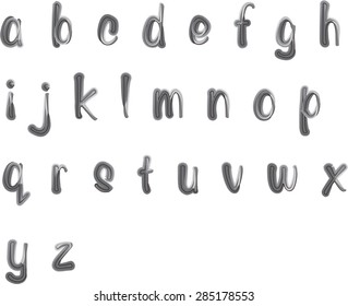 vector drawing small letters a to z design