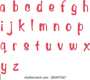 vector drawing small letters a to z design