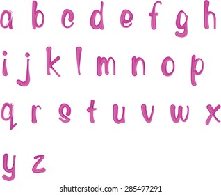 vector drawing small letters a to z design